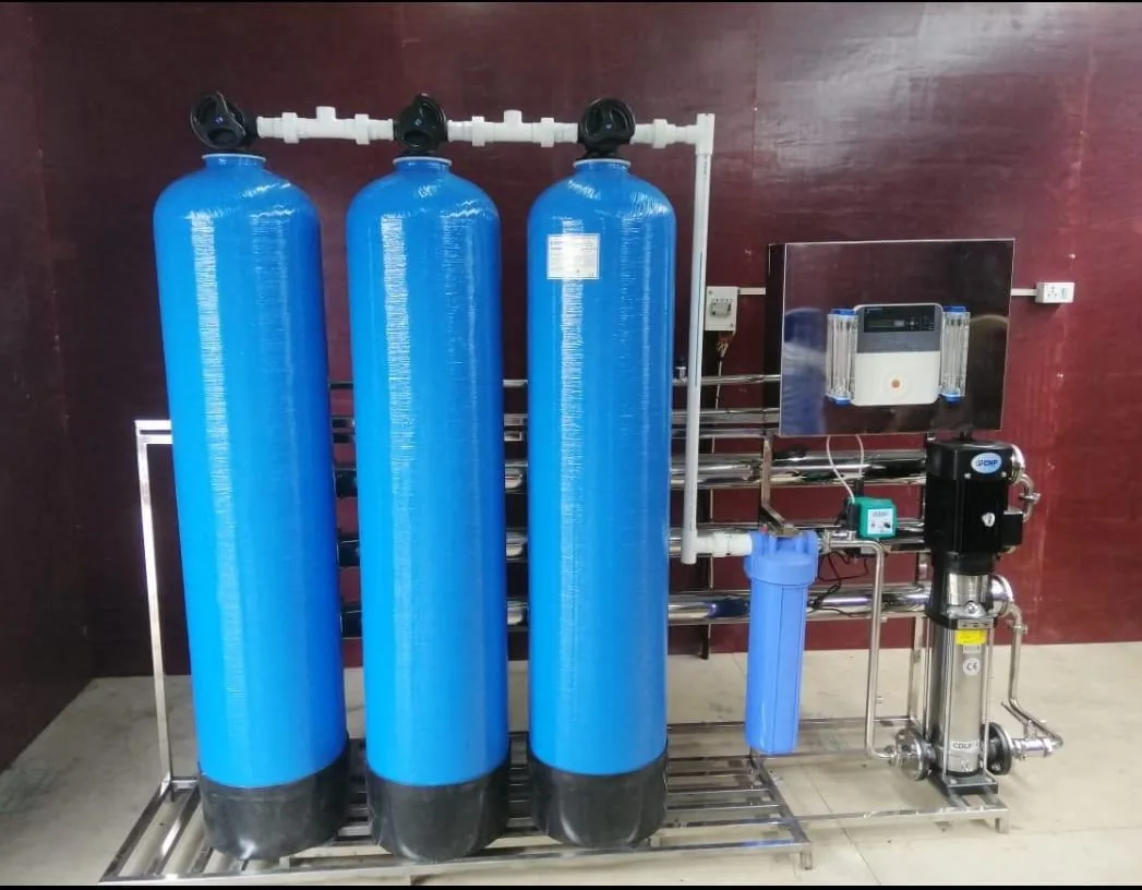 Pioneer's reverse-osmosis plant: filtration vessels and the membrane skid.